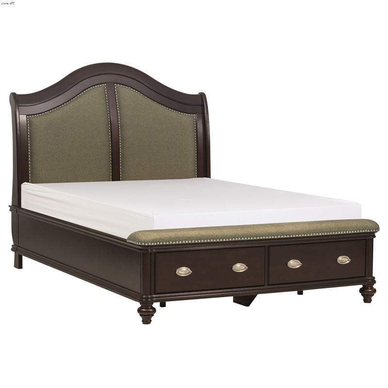 Marston Dark Cherry Queen Storage Bed DC By Homelegance