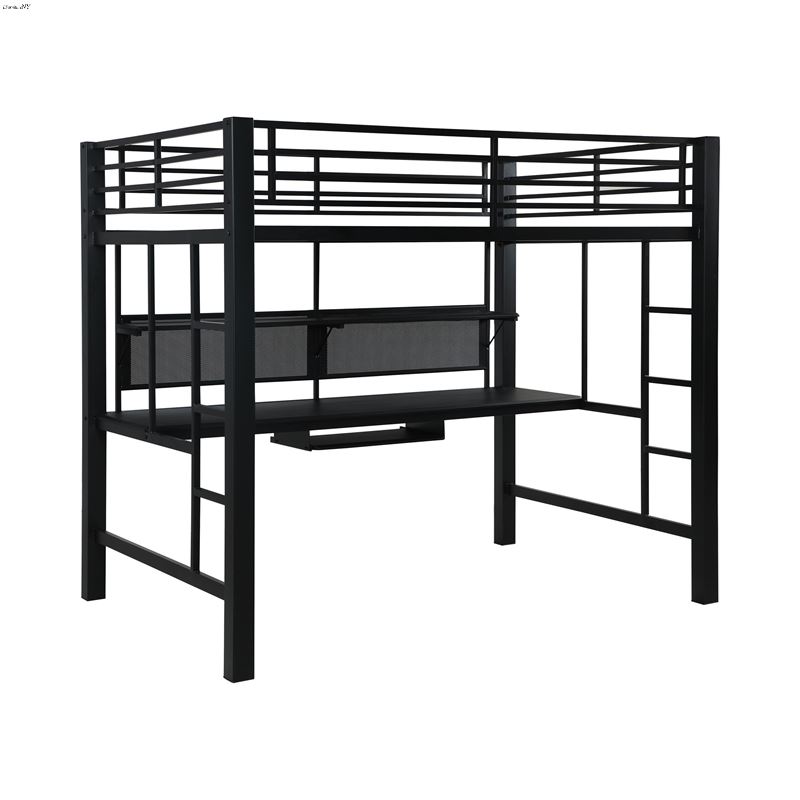 Avalon Full Workstation Loft Bed Black 460023 By Coaster