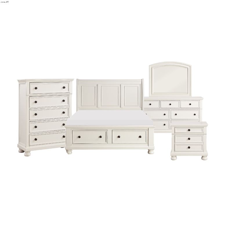 Laurelin White Queen 5pc Sleigh Storage Bedroom Set By Homelegance Laurelin 5pc Queen Special