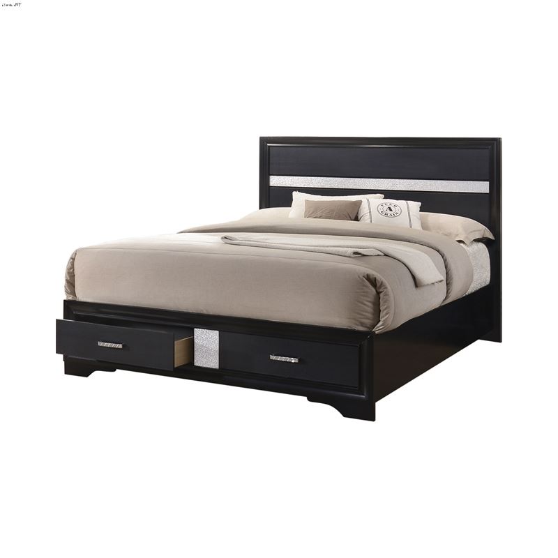 Miranda Black Queen Platform Storage Bed 206361Q By Coaster