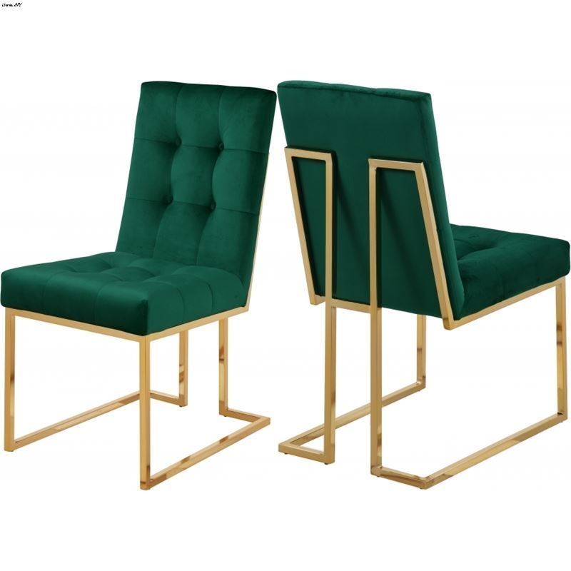 Pierre Green Upholstered Tufted Velvet Dining Chair - Set of 2